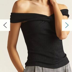 MAEVE by Anthropologie Off The Shoulder Black Top Women Medium